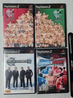【ps2】WWE（カード未開封）+キングオブコロシアム3本（送料込み）