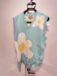 GOLF WANG ニットベスト 美品】GOLF WANG ゴルフワン フラワー 花柄 ニットベスト