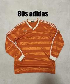 色◎ 80s adidas サッカー　ゲームシャツ　O オレンジ　オランダ　常田