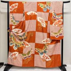 振袖フルセット(7点)・絞り・エンボス加工・パールトーン加工・金駒刺繍・正絹 正絹振袖駒刺繍桜パールトーン加工成人式