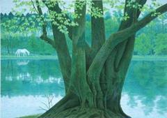 Mikiさま専用　東山魁夷「若葉の季節」　岩絵具方式複製画　作品保証書有り Mikiさま専用 東山魁夷「若葉の季節」 岩絵具方式複製画 作品
