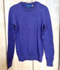 稀少 POLO ラルフローレン 太ケーブル　パープル カシミヤ　ポニー刺繍 ラルフローレン ケーブル編み ワンポイント刺繍 シルクニット