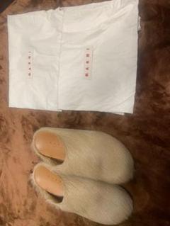 MARNI ベージュファースリッパ 保存袋付き
