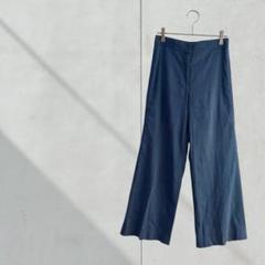 3457【セオリー】リネンパンツ　麻　小さいサイズ　XX0 くすみブルー　春夏