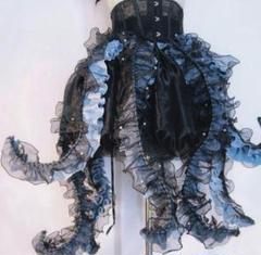 【美品】クトゥルフ　蛸足レース　青黒色コルセット　エプロン　ゴシック　ロリータ m89139225722_1.jpg?1738158751