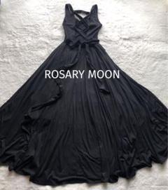 美品✨️ ROSARY MOONノースリーブ リブ ロング ワンピース フレア