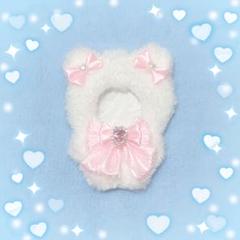 【790】ちびぐるみ　11cmサイズ　おすわり　ぬい服　着ぐるみ　水色×ピンク 790】ちびぐるみ 11cmサイズ おすわり ぬい服 着ぐるみ 水色