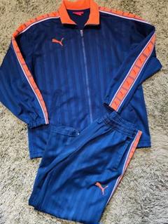 【美品】PUMA ネイビーオレンジ ジャージ上下セット L Y2K プージャー 廃盤 PUMA ネイビーオレンジ ジャージ上下セット M Y2K