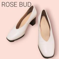ROSE BUD ローズバッド スクエアトゥパンプス ホワイト 白 美品 ROSE BUD ローズバッド スクエアトゥパンプス ホワイト 白 美品