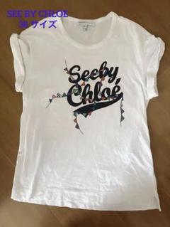 美品　SEE BY CHLOE シーバイクロエ ロゴ Tシャツ 38　白