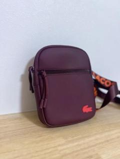 【✳︎2】【美品】Lacoste/バーガンディ/ショルダーバッグ