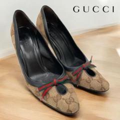 【美品】グッチ　黒 スエード ウェッジヒールパンプス fre-318-0.jpg