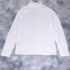 A.S.M【M】タートルネック長袖Tシャツ　ホワイト　メンズ　少し厚手