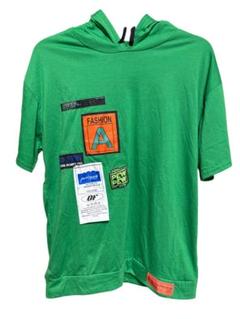 【USED】　ワッペンTシャツ　半袖パーカー　Tシャツ グリーンのサムネイル