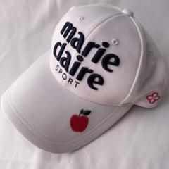 美品　marie claire レディース　スポーツキャップ　ホワイト　ゴルフ
