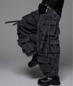 ADRERパラシュートカーゴパンツ デニム　ブルー ADRER denim parachute cargo pants/デニムパラシュートカーゴ