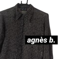 agnès b. アニエスベー シースルー ブラウス ドット柄 総柄 絹