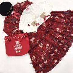 【60%OFF】 ピンクハウス 青木美沙子コラボ ワンピース+カーディガン+バッグ+ベレー帽set - ロングワンピース