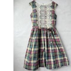 美品☆ミニワンピース M チェックワンピ ノースリーブワンピ 花柄レースワンピ