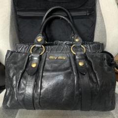 バッグ miu miu VitelloLux Ribbon Black Bag Miu Miu VitelloLux Ribbon 2WAY Handbag Shoulder Bag Black