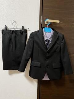 美品入学式フォーマルスーツパンツ小学校110サイズ男の子ブラック黒セレモニー