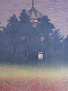 藤田時彦、【法起寺春霞】、希少な額装用画集より、状態良好、新品額装付 m89191670386_1.jpg?1700221275