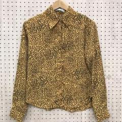 ロカビリー レトロ ヴィンテージ ロック モード古着 豹柄 とろみシャツ