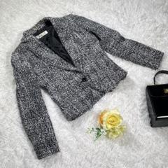 【GLAMOROUS】テーラードジャケット 『38』 白黒 アクリル ウール