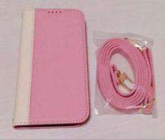✨iPhone 14 Pro ケース 手帳型 ピンク ホワイト ショルダー