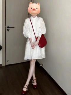 お出かけにぴったり 春の花柄＆ドットひざ丈ワンピース