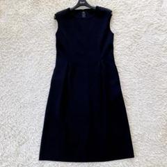 美品✨ ルネ ピークスニットワンピース ロング 36 黒 アセテート タック