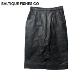 タイトスカート　レザー　黒　36　S 　膝丈　BALTIQUE
