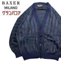 美品 BAXER バクサー ヴィンテージ アルパカ×カシミア ダブルブレスト ショールカラー ニットジャケット カーディガン 42 グリーン レディース 古着 中古 古着 60s BRENT 豪華 100% アルパカ ニット カーディガン モス