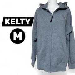 KELTY ケルティフード付きパーカー M グレー メンズ ジップアップ