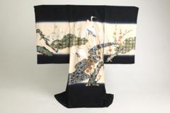 【新品】正絹 お宮参り着物　初着(産着)　男児　鶴　 N00720