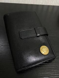 【美品 希少】VERSACE ヴェルサーチ 三つ折財布 ブラック本革 メデューサ