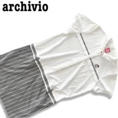 archivio アルチビオ ワンピース ゴルフ M 半袖 ストライプ 38