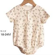 美品】18-24Mサイズ ロンパース 美品 ベビー 花柄 ガーゼ