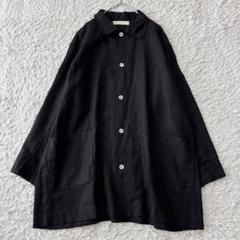 fog with nest Robe 襟付きジャケット リネン シャツ 長袖 黒