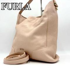 【美品】FURLA フルラ 2wayショルダーバッグ レザー A4収納可 ピンク