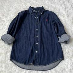 美品　gymplex ジムフレックス　デニム　シャツ 定番　人気　濃紺