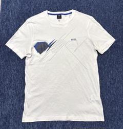 HUGO BOSS 幾何学模様 Tシャツ Sサイズ　ホワイト系