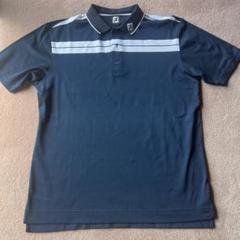 FootJoy ネイビー ストライプ ポロシャツ XL