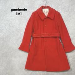 a1014＊gaminerie ウールコート　朱色【M】綺麗め　上品　ウール混