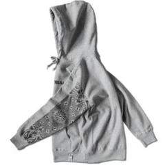 送料込み BANDANA SLEEVE パーカー グレー