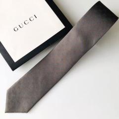 GUCCI ネクタイ 紋章柄 ダークブラウン