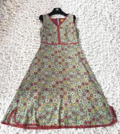 美品】ホコモモラ ロングワンピース ノースリーブ チェック柄 総