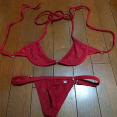 wicked weasel レッドアンダーワイヤーレースシースルービキニ