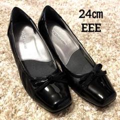 美品 ASICS pedala スクエアトゥパンプス リボン size24EEE 美品 ASICS pedala スクエアトゥパンプス リボン size24EEE