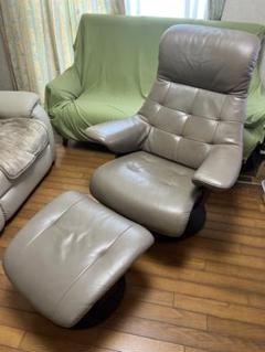 【美品】カリモク ザ・ファースト RU72 Mサイズ 本体オットマンセット